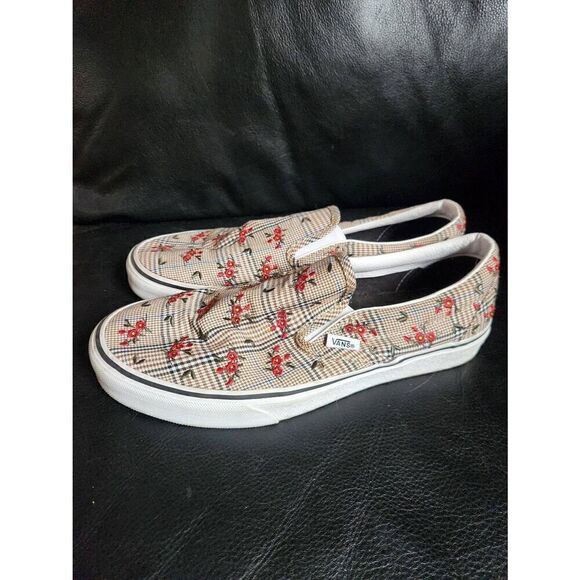 Vans Glen Plaid Floral Embroidered Slip-On 9 Men's/10.5 Women's - Picture 2 of 8